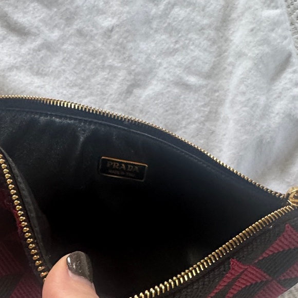 Prada Black and Red Triangle Clutch - Picture 7 of 8